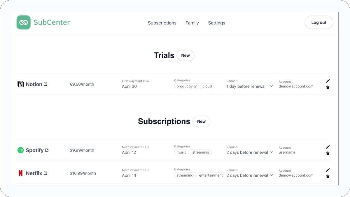 SubCenter.io